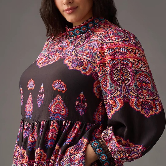 Anthropologie Bohemian Patterned Dress - Picture 8 of 9